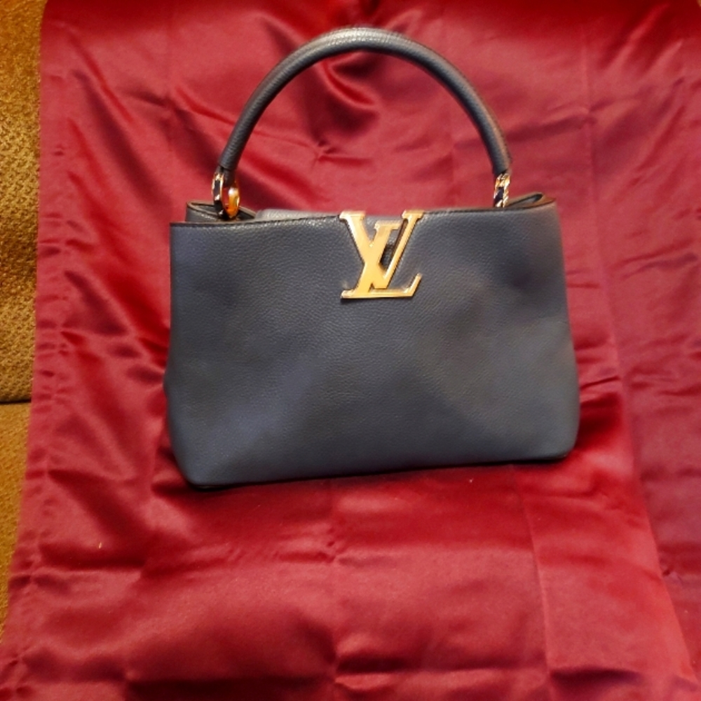 Navy blue handbag